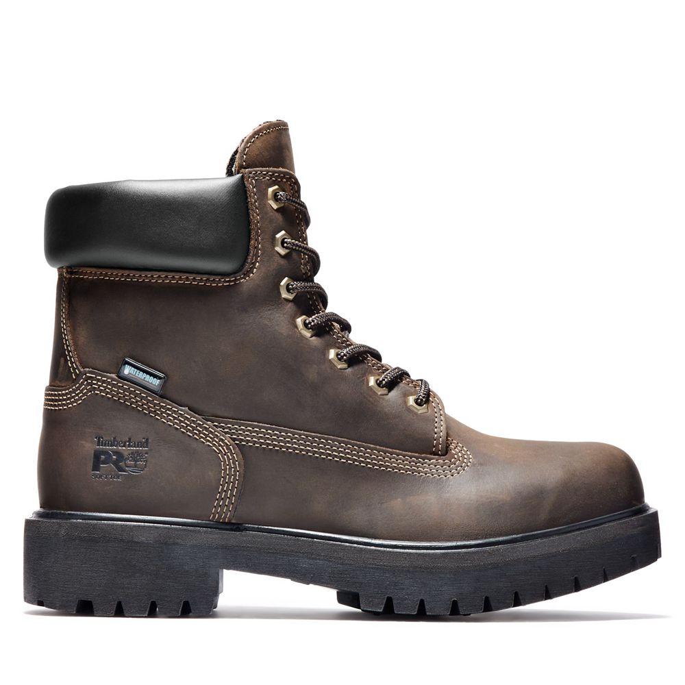 Timberland Pro Μποτακια Ανδρικα Καφε - Direct Attach 6" Soft Toe - Greece 4509873-SN